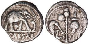 1 Denario República romana (509BC-27BC) Plata Julio César (100BC- 44 BC)