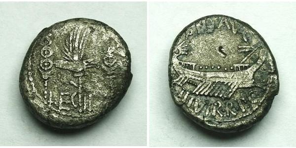 1 Denario República romana (509BC-27BC) Plata Marco Antonio (83BC-30BC)