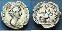 1 Denarius Römische Kaiserzeit (27BC-395) Silber Faustina die Ältere(105-141)