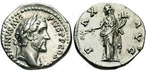 1 Denarius Römische Kaiserzeit (27BC-395) Silber Antoninus Pius  (86-161)