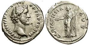 1 Denarius Römische Kaiserzeit (27BC-395) Silber Antoninus Pius  (86-161)