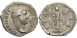 1 Denarius Römische Kaiserzeit (27BC-395) Silber Hadrian  (76 - 138) 
