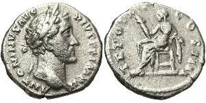 1 Denarius Römische Kaiserzeit (27BC-395) Silber Antoninus Pius  (86-161)