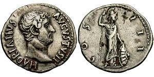 1 Denarius Römische Kaiserzeit (27BC-395) Silber Hadrian  (76 - 138) 