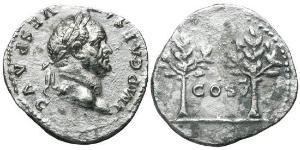 1 Denarius Römische Kaiserzeit (27BC-395) Silber Vespasian (9-79)