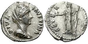 1 Denarius Römische Kaiserzeit (27BC-395) Silber Faustina die Ältere(105-141)