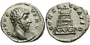 1 Denarius Römische Kaiserzeit (27BC-395) Silber Lucius Verus (130-169)