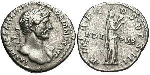 1 Denarius Römische Kaiserzeit (27BC-395) Silber Hadrian  (76 - 138) 