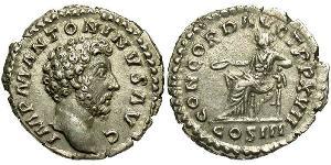 1 Denarius Römische Kaiserzeit (27BC-395) Silber Mark Aurel (121-180)