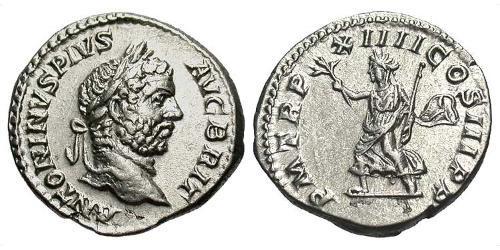 1 Denarius Römische Kaiserzeit (27BC-395) Silber Caracalla (188-217)