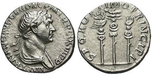 1 Denarius Römische Kaiserzeit (27BC-395) Silber Trajan (53-117)