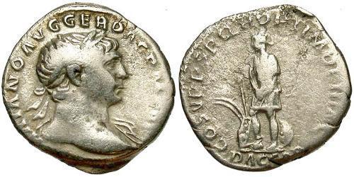1 Denarius Römische Kaiserzeit (27BC-395) Silber Trajan (53-117)