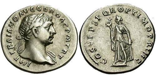 1 Denarius Römische Kaiserzeit (27BC-395) Silber Trajan (53-117)