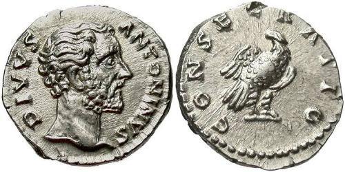 1 Denarius Römische Kaiserzeit (27BC-395) Silber Antoninus Pius  (86-161)