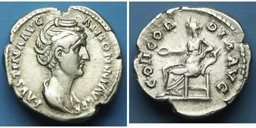 1 Denarius Römische Kaiserzeit (27BC-395) Silber Faustina die Ältere(105-141)