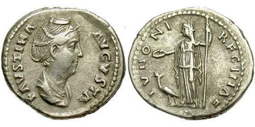 1 Denarius Römische Kaiserzeit (27BC-395) Silber Faustina die Ältere(105-141)