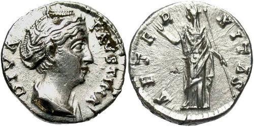 1 Denarius Römische Kaiserzeit (27BC-395) Silber Faustina die Ältere(105-141)