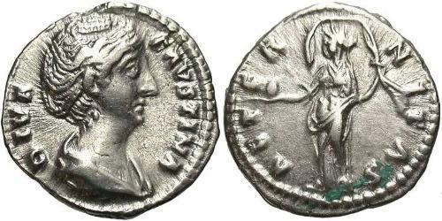 1 Denarius Römische Kaiserzeit (27BC-395) Silber Faustina die Ältere(105-141)