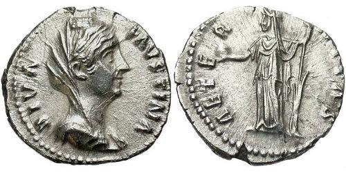 1 Denarius Römische Kaiserzeit (27BC-395) Silber Faustina die Ältere(105-141)