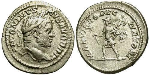 1 Denarius Römische Kaiserzeit (27BC-395) Silber Caracalla (188-217)