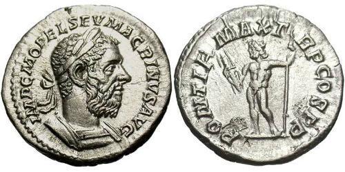 1 Denarius Römische Kaiserzeit (27BC-395) Silber Macrinus  (165-218)