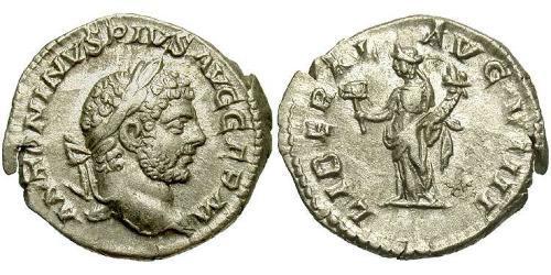 1 Denarius Römische Kaiserzeit (27BC-395) Silber Caracalla (188-217)