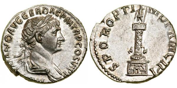 1 Denarius Römische Kaiserzeit (27BC-395) Silber Trajan (53-117)