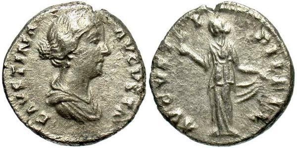 1 Denarius Römische Kaiserzeit (27BC-395) Silber Faustina II (130-175)