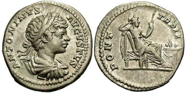 1 Denarius Römische Kaiserzeit (27BC-395) Silber Caracalla (188-217)
