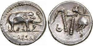 1 Denarius Römische Republik (509BC-27BC) Silber Iulius Caesar (100BC- 44 BC)