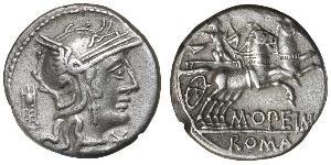 1 Denarius Römische Republik (509BC-27BC) Silber Lucius Opimius