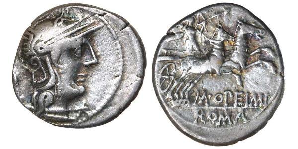 1 Denarius Römische Republik (509BC-27BC) Silber Lucius Opimius