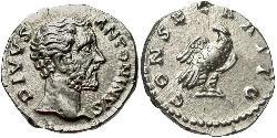 1 Denarius Roman Empire (27BC-395) Silver Antoninus Pius  (86-161)