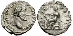 1 Denarius Roman Empire (27BC-395) Silver Antoninus Pius  (86-161)