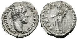 1 Denarius Roman Empire (27BC-395) Silver Antoninus Pius  (86-161)