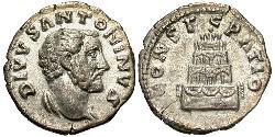 1 Denarius Roman Empire (27BC-395) Silver Antoninus Pius  (86-161)