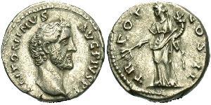 1 Denarius Roman Empire (27BC-395) Silver Antoninus Pius  (86-161)