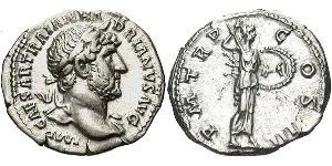 1 Denarius Roman Empire (27BC-395) Silver Hadrian  (76 - 138) 