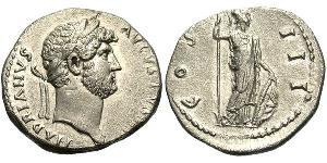 1 Denarius Roman Empire (27BC-395) Silver Hadrian  (76 - 138) 