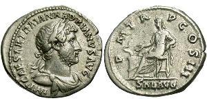 1 Denarius Roman Empire (27BC-395) Silver Hadrian  (76 - 138) 