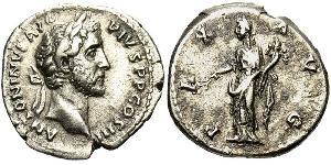 1 Denarius Roman Empire (27BC-395) Silver Antoninus Pius  (86-161)