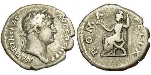 1 Denarius Roman Empire (27BC-395) Silver Hadrian  (76 - 138) 