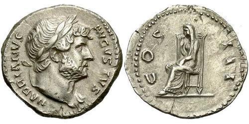 1 Denarius Roman Empire (27BC-395) Silver Hadrian  (76 - 138) 