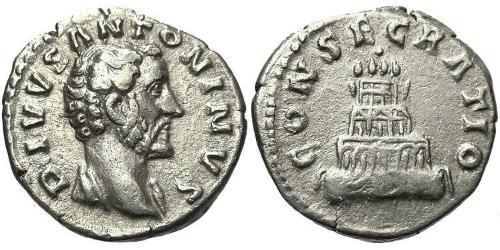 1 Denarius Roman Empire (27BC-395) Silver Antoninus Pius  (86-161)