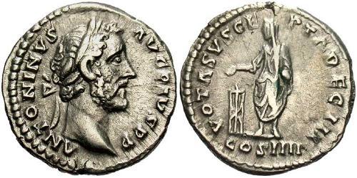 1 Denarius Roman Empire (27BC-395) Silver Antoninus Pius  (86-161)