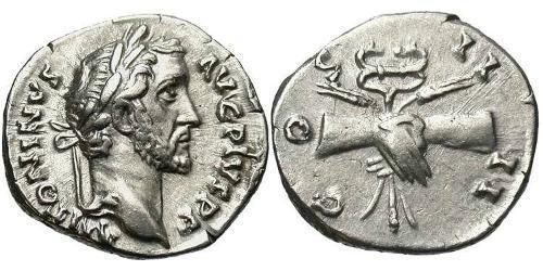 1 Denarius Roman Empire (27BC-395) Silver Antoninus Pius  (86-161)