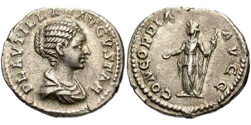 1 Denarius Roman Empire (27BC-395) Silver Fulvia Plautilla (189-212)