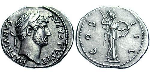 1 Denarius Roman Empire (27BC-395) Silver Hadrian  (76 - 138) 
