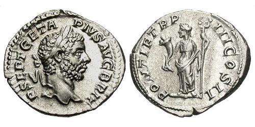 1 Denarius Roman Empire (27BC-395) Silver Geta (189-211)