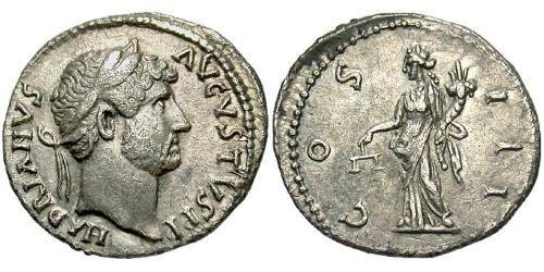 1 Denarius Roman Empire (27BC-395) Silver Hadrian  (76 - 138) 